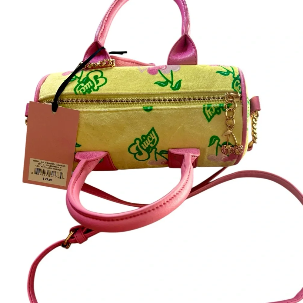 Juicy Couture Retro Cherry Gelato Mini Barrel Bag Set Yellow Coin Purse NWT✅